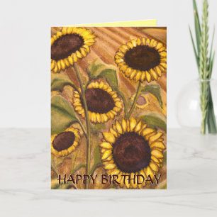 Sunflower Card Happy Birthday Custom Greeting Card