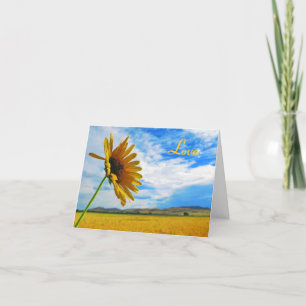 Sunflower Card; Love Notecard; Love You Holiday Card
