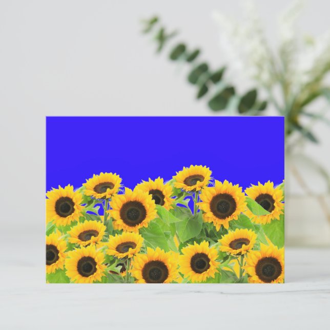 Sunflower Card Ukraine Flag Colours Support Ukrain (Standing Front)