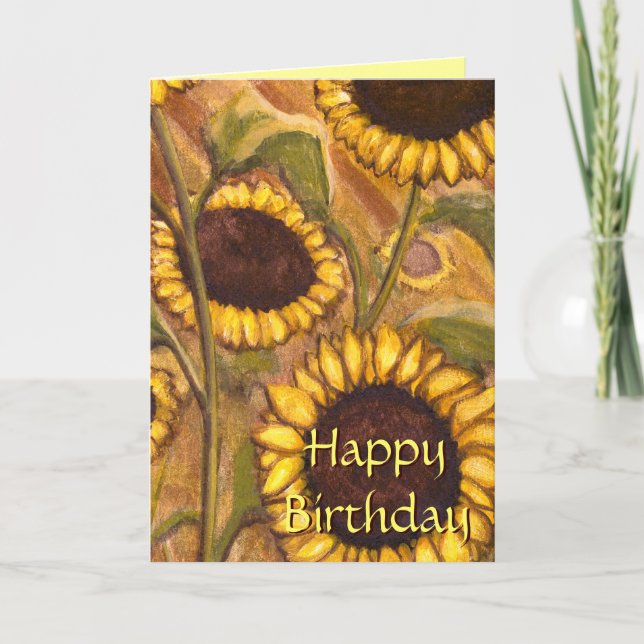Sunflower Card Yellow Flower Birthday Card (Front)