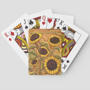 Sunflower Cards Custom Flower Art Playing Cards
