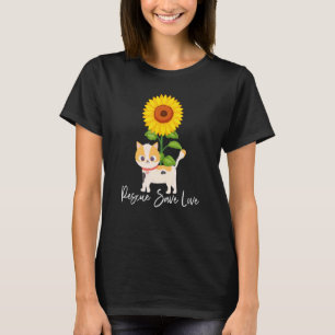 Sunflower Cat Animal Rescue Save Love Adopt Pet T-Shirt