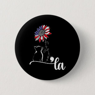 Sunflower Cat Comma La Kamala Harris For President 6 Cm Round Badge