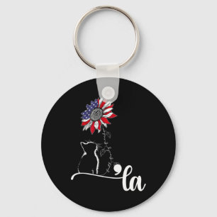 Sunflower Cat Comma La Kamala Harris For President Key Ring