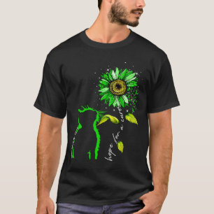 Sunflower Cat Green Spinal Cord Injury Awareness T-Shirt