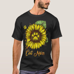 Sunflower Cat men woman Cat Mum T-Shirt