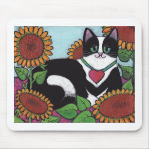 Sunflower Cat Mouse Pad