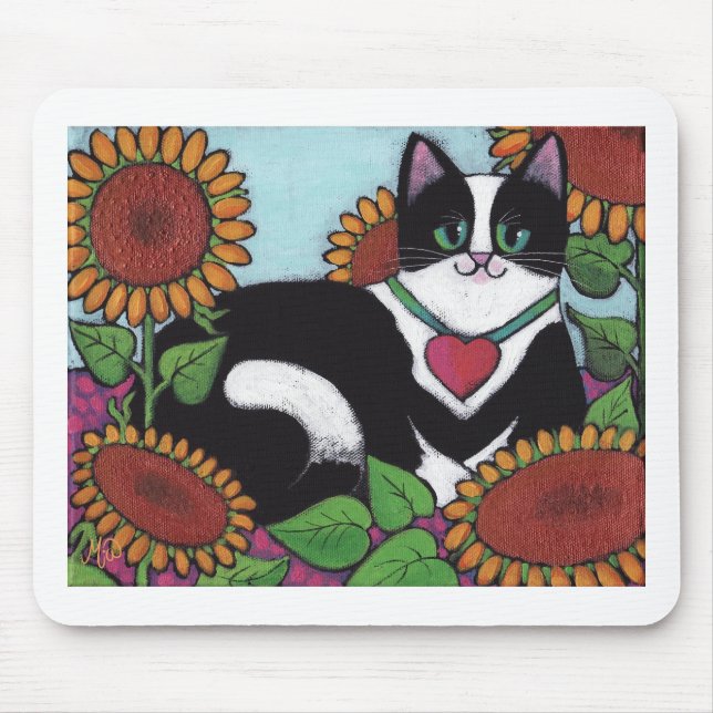 Sunflower Cat Mouse Pad (Front)