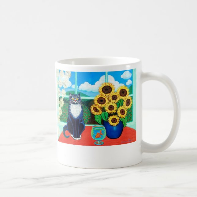 Sunflower Cat Mug (Right)