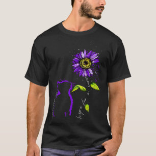 Sunflower Cat Purple Arnold Chiari Malformation Aw T-Shirt