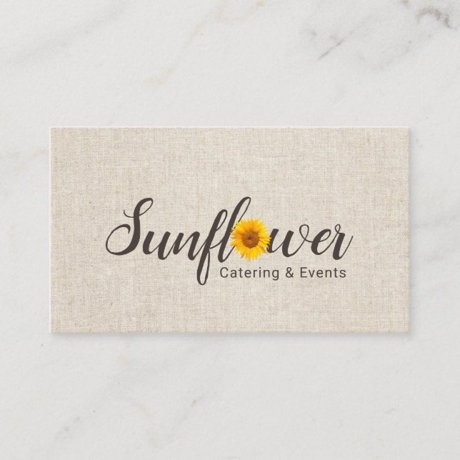 Sunflower Catering & Events Wedding Planning Business Card (Front)