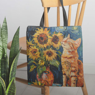 Sunflower Catnip Dreams Tote Bag