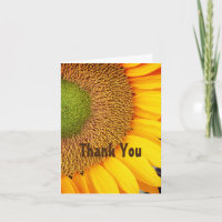 Sunflower Centre Floral Thank You Card