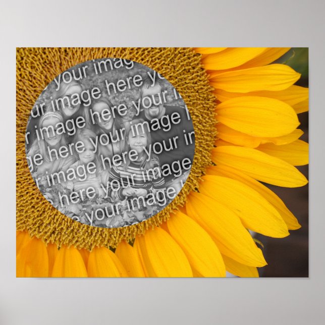 Sunflower Centre Frame Add Your Photo Poster (Front)