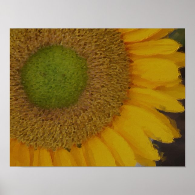 Sunflower Centre Photo Painting Flower Art  Poster (Front)