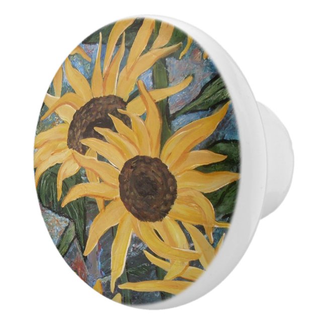 Sunflower Ceramic pull/knob Knob (Right)