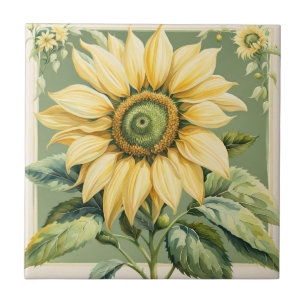 Sunflower ceramic tile