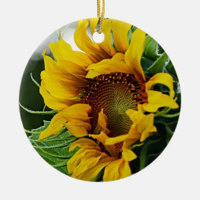 Sunflower Ceramic Tree Decoration (Front)