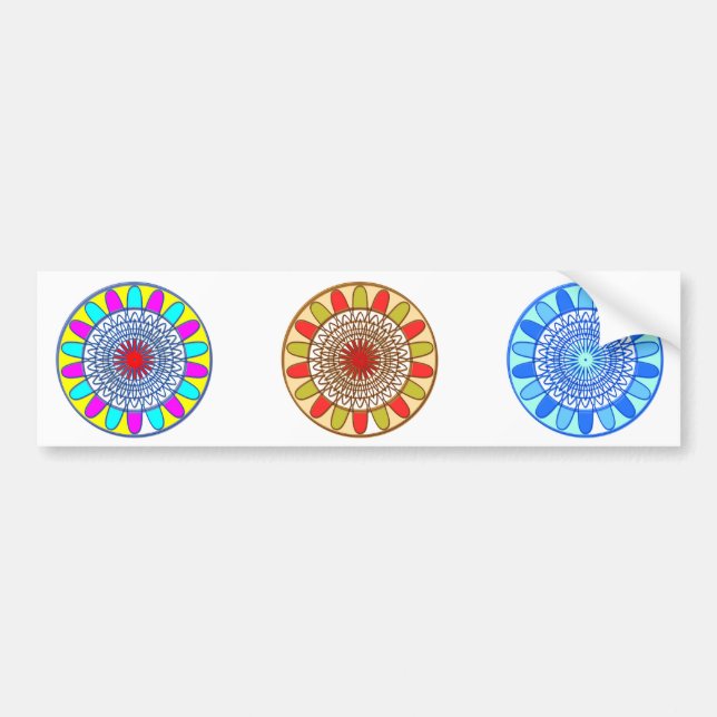SUNFLOWER Chakra Mandala Bumper Sticker (Front)