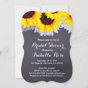 Sunflower chalkboard bridal shower sunflwr2 invitation