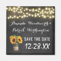 Sunflower Chalkboard Country Rustic Save the Date