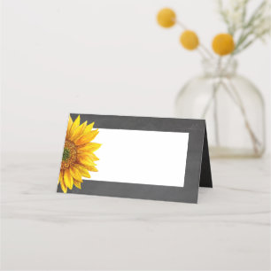 Sunflower. Chalkboard floral wedding. Flower Place Card