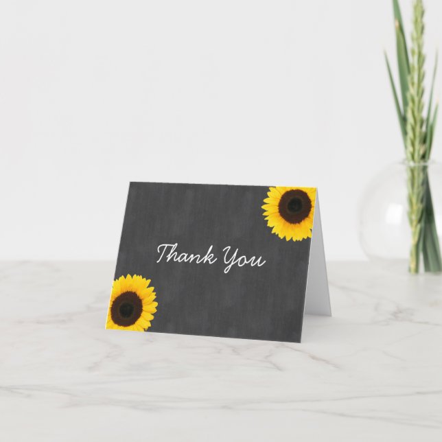 Sunflower Chalkboard Thank You (Front)