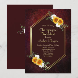 Sunflower Champagne Breakfast Bridal Shower Invitation