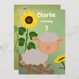 Sunflower Charlie Birthday Invitation