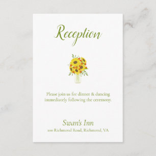 Sunflower Charm Wedding Reception Enclosure Card