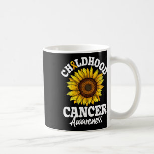 Sunflower Childhood Cancer Awareness Ribbon Women Coffee Mug
