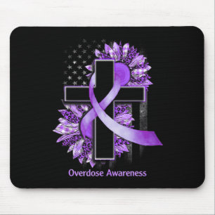 Sunflower Christian Cross Sunflower Overdose Aware Mouse Pad