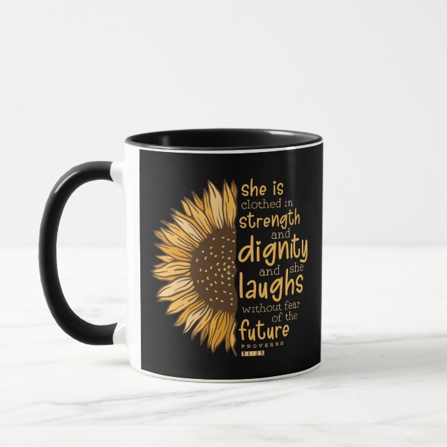 Sunflower Christian gifts Christian Bible Verse Mug (Left)