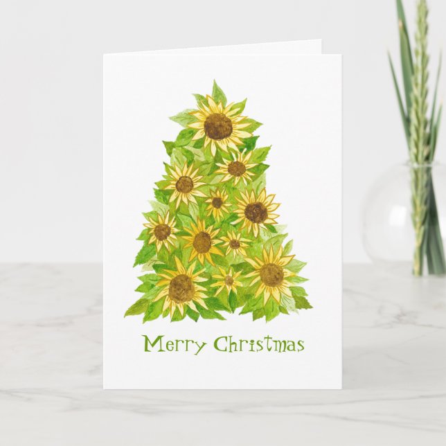 Sunflower Christmas Tree Card (Front)