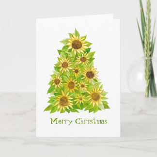 Sunflower Christmas Tree Card