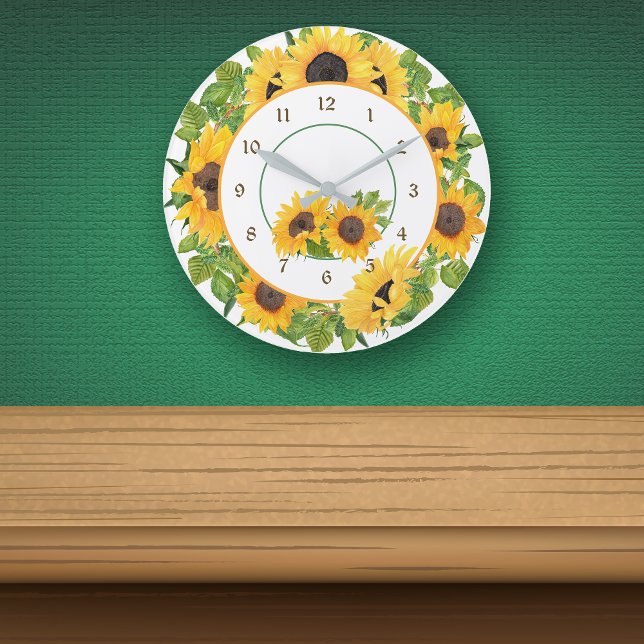 Sunflower Circle Floral Round Clock (Creator Uploaded)