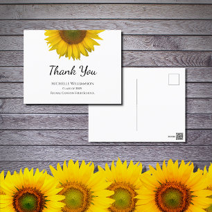 Sunflower Class of 2025 Graduation Thank You  Postcard