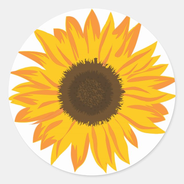 Sunflower Classic Round Sticker (Front)