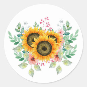Sunflower classic round sticker