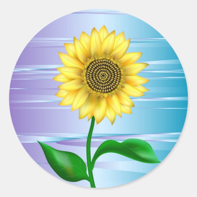 Sunflower Classic Round Sticker (Front)