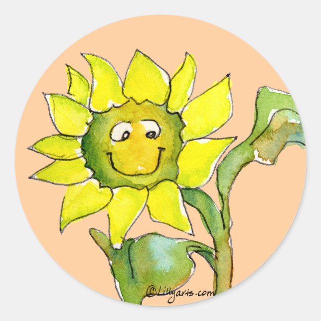 Sunflower Clipart Sticker 8 (Front)