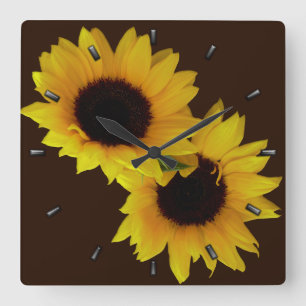 Sunflower Clock Yellow Sunflower Wall Clocks