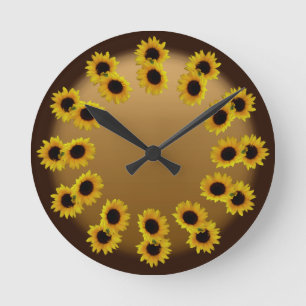Sunflower Clock Yellow Sunflower Wall Clocks