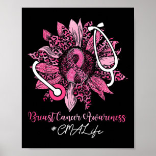 Sunflower CMA Life Pink Ribbon Breast Cancer Aware Poster