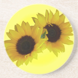 Sunflower Coasters Cheerful Yellow Flower Gifts