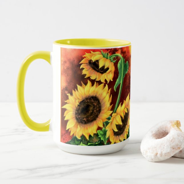 Sunflower Coffee Mug (With Donut)