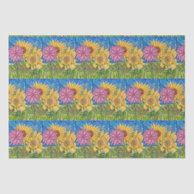 Sunflower collaboration tissue paper (Front)