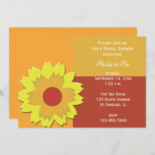 Sunflower Colour Block Bridal Shower Invitation