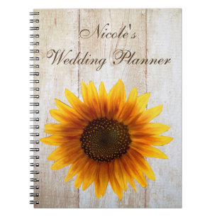Sunflower Country Custom Wedding Planner Notebook