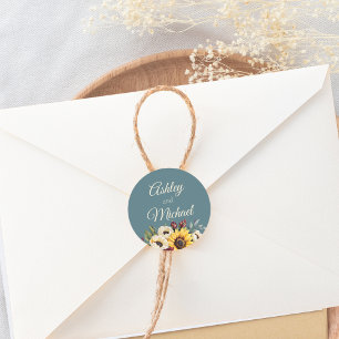 Sunflower Country Elegance Classic Round Sticker